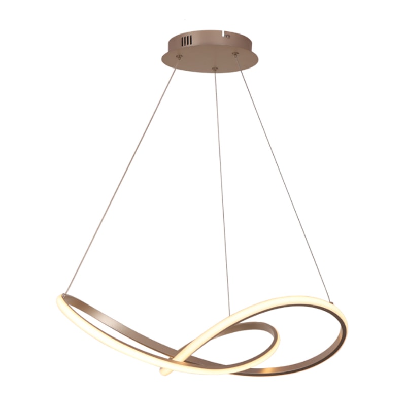 Pendente Led Lp-032N 42W 3000K 2940Lm Niquel 57Cm Bivolt Nitrolux