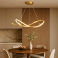 Pendente Led Momento 35W 3000K 2800Lm Dourado 70cm Bivolt GMH