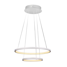 Pendente LED Montreal 50cm Branco 40W Luz Amarela Bivolt Quality Pendente LED Montreal 50cm Branco 40W Luz Amarela Bivolt Quality