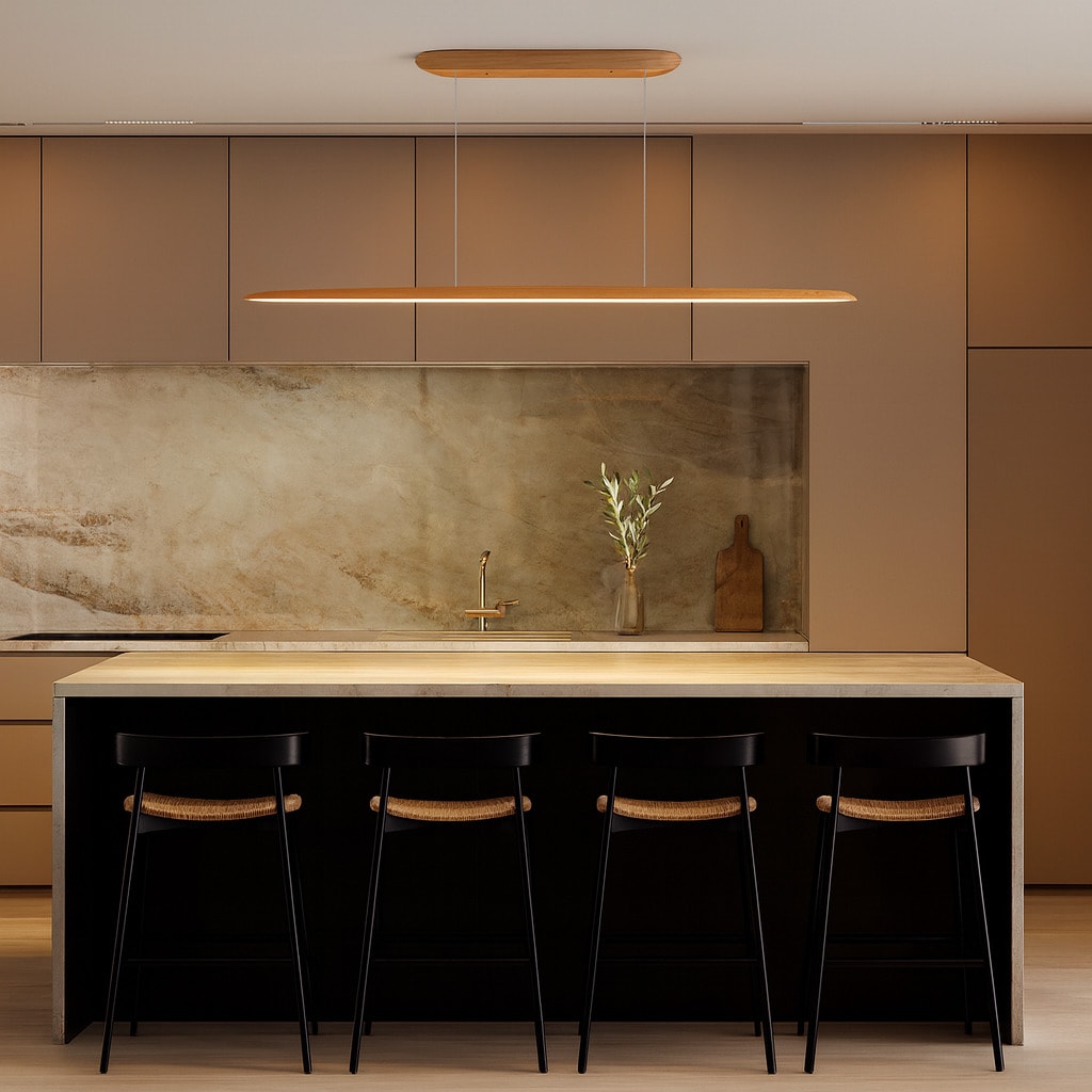 Pendente Led Naturale 20W 3000K 1400Lm Madeira Bivolt Nitrolux