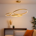 Pendente Led Open Indie Dourado 113W 3000K Branco Quente 3051 Lumens Bivolt GMH