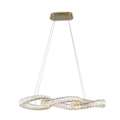 Pendente LED Sanny 48W 3000K Branco Quente 3000Lm Dourado Com Cristal Transparente Bivoltolt  Eletrorastro