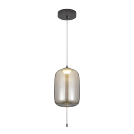 Pendente Led Selenita 5W 3000K 300Lm Com Vidro Fume 17cm GMH