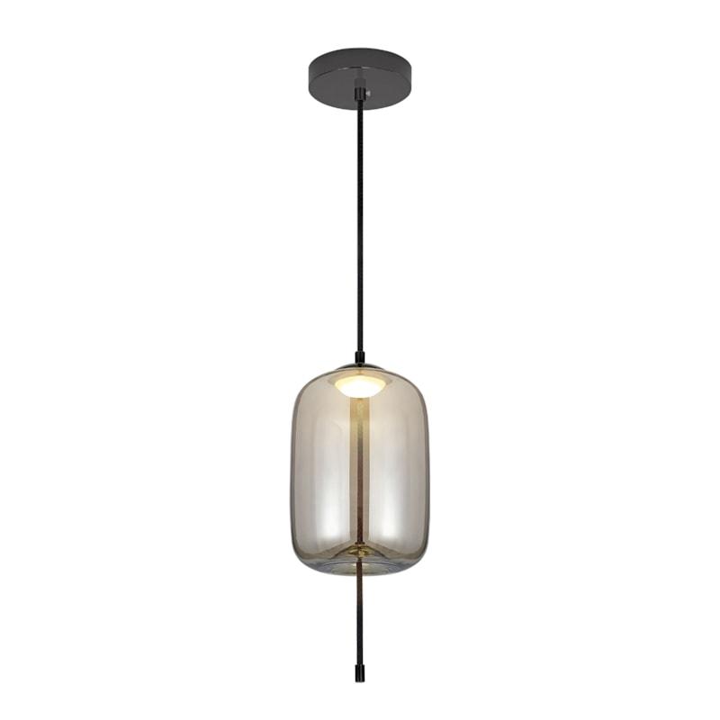 Pendente Led Selenita 5W 3000K 300Lm Com Vidro Fume 17cm GMH