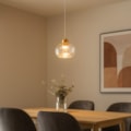 Pendente Led Sofi 20w 3000k Dourado com Transparente Bivolt Eletrorastro