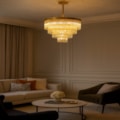 Pendente Lyli Dourado Com Cristal Champagne 60Cm 10 Lâmpadas E14 Eletrorastro