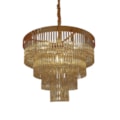 Pendente Lyli Dourado Com Cristal Champagne 60Cm 10 Lâmpadas E14 Eletrorastro