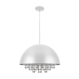 Pendente Meia Lua Com Cristais 40cm Branco Brozearte Pendente Meia Lua Com Cristais 40cm Branco Brozearte