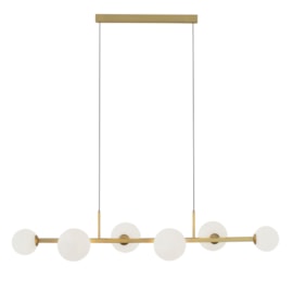 Pendente Orbit Dourado Com Globo 105cm Leitoso Studioluce