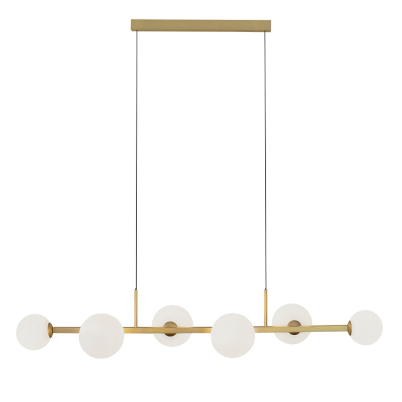 Pendente Orbit Dourado Com Globo 105cm Leitoso Studioluce