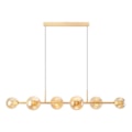 Pendente Orbit Dourado Com Globo Champagne 105Cm 6 Lâmpadas G9 Studioluce