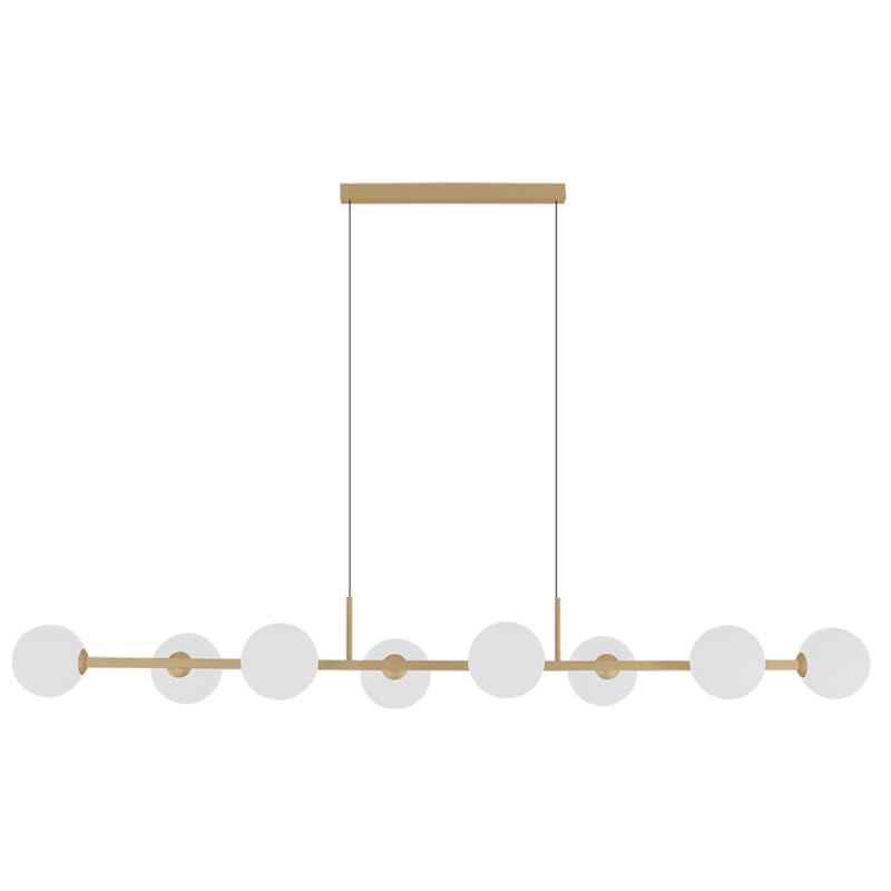 Pendente Orbit Dourado Com Globo Leitoso 145Cm  8Xg9 Studioluce