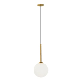 Pendente Orbit Dourado Com Globo Leitoso 23,5Cm 1Xg9 Studioluce