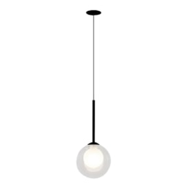 Pendente Orbit Preto Com Globo Transparente 23,5cm Para 1 Lampada G9 Studioluce