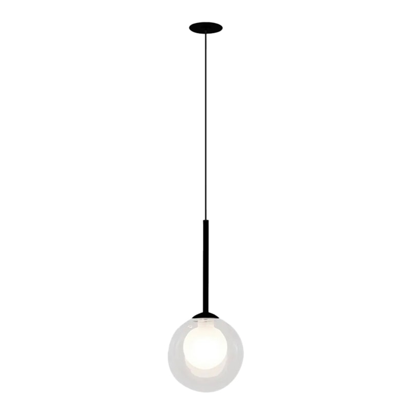 Pendente Orbit Preto Com Globo Transparente 23,5cm Para 1 Lampada G9 Studioluce