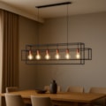 Pendente Preto E Cobre 150CM Para 6 Lâmpadas E27 Eletrorastro