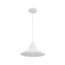 Pendente Space Branco 1 Lâmpada E27 Baxton