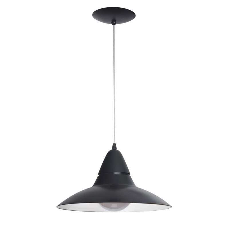 Pendente Space Preto e Branco 1 Lâmpada E27 Baxton