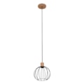 Pendente Wire Sphere Natural Preto Para 1 Lâmpada E27 Muller