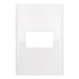 Placa 4x2 com suporte 1 Módulo Horizontal Branco Imperia Iriel Placa 4x2 com suporte 1 Módulo Horizontal Branco Imperia Iriel