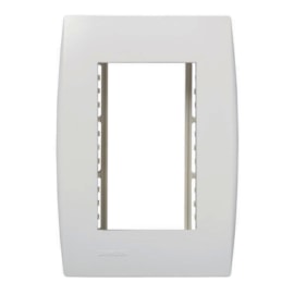 Placa 4x2 com Suporte 3 módulos Branco Ilus Iriel Placa 4x2 com Suporte 3 módulos Branco Ilus Iriel
