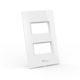 Placa Beleze 4x2 Branco 2 Módulos Distanciados Enerbras Placa Beleze 4x2 Branco 2 Módulos Distanciados Enerbras