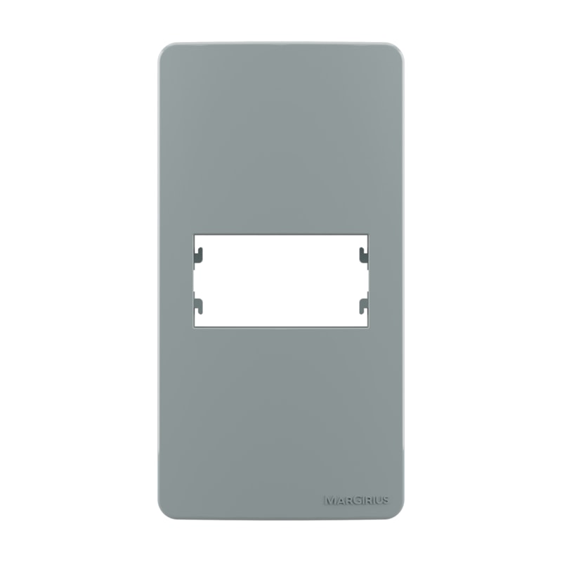Placa Condulete Sleek 1” 1 Posto Com Suporte Cinza Margirius