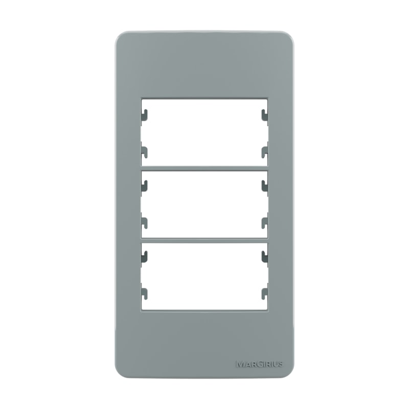 Placa Condulete Sleek 1” 3 Postos Com Suporte Cinza Margirius