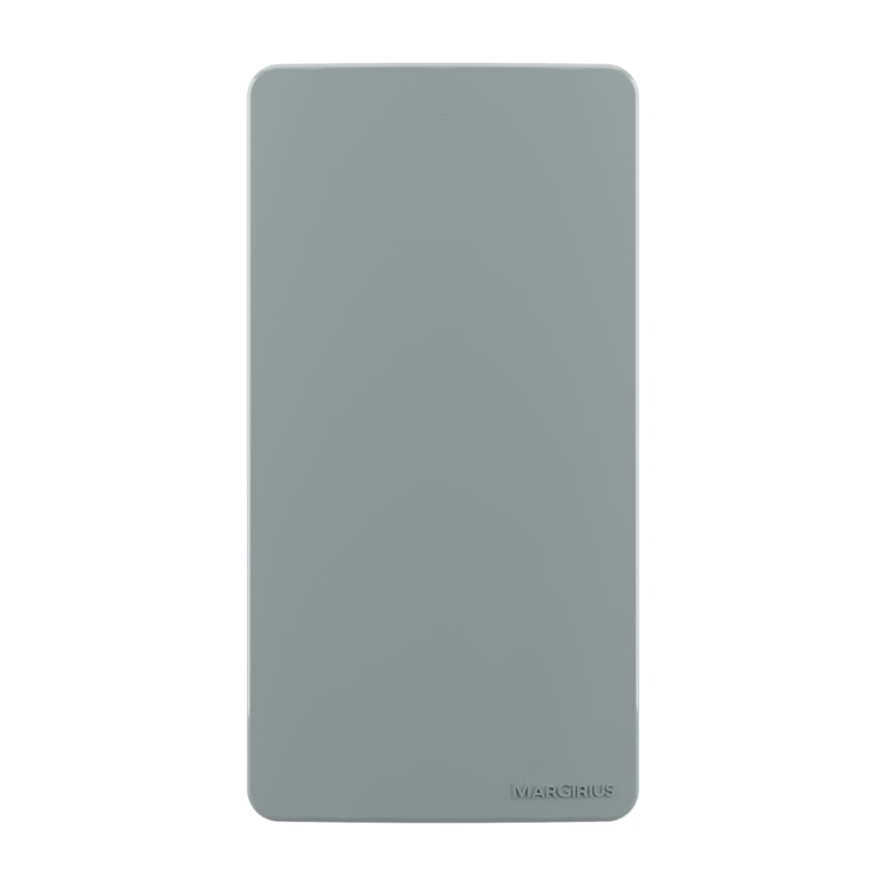 Placa Condulete Sleek 1” Cega Com Suporte Cinza Margirius