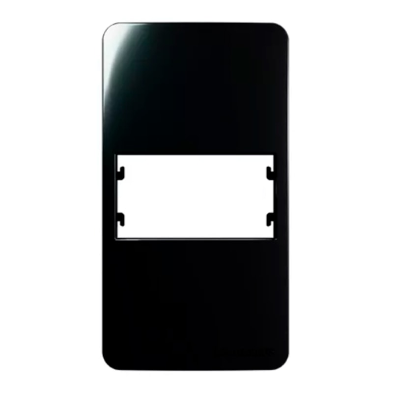 Placa Condulete Sleek 1 Posto Com Suporte Preta Margirius