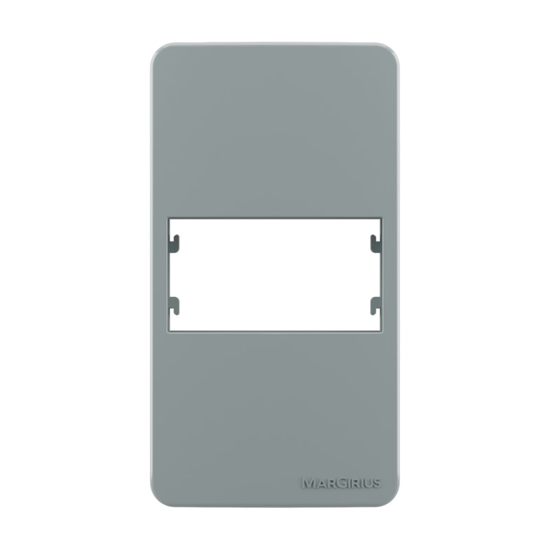 Placa Condulete Sleek 3/4 1 Posto Com Suporte Cinza Margirius