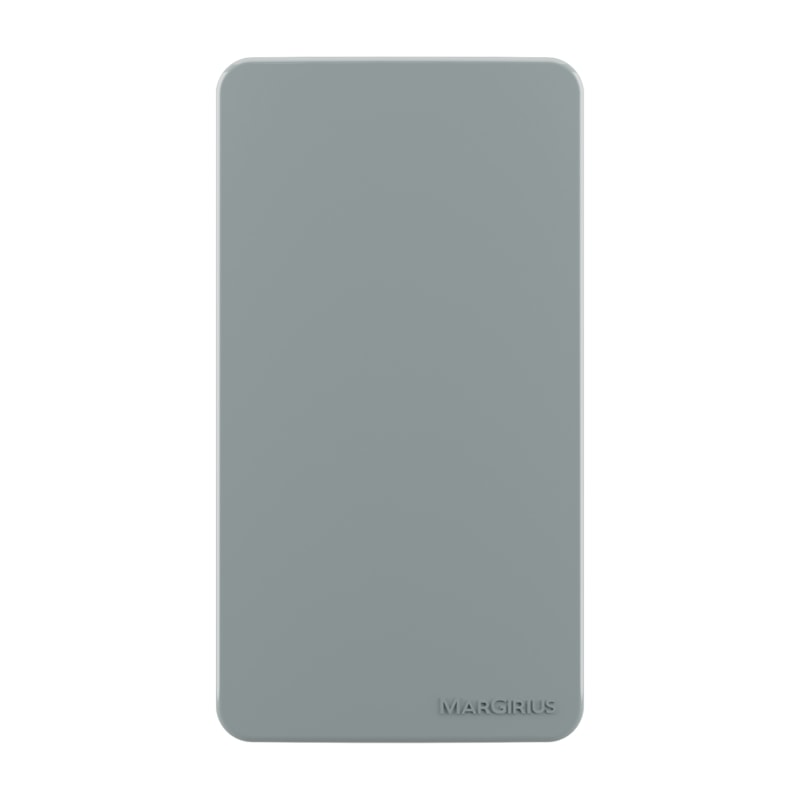 Placa Condulete Sleek 3/4 Cega Com Suporte Cinza Margirius