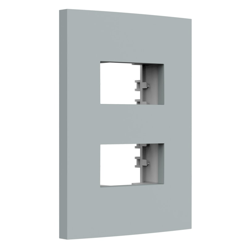 Placa Dubai 4X2 2 Modulos Separados Com Suporte Gris Matte Enerbras