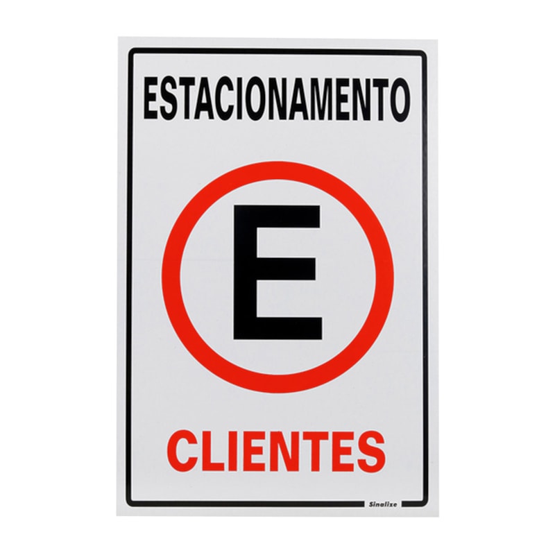 Placa "Estacionamento Clientes" 30x20Cm Sinalize