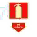 Placa "Extintor De Po Quimico" Fotoluminescente 15X28,4Cm Sinalize