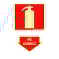 Placa "Extintor De Po Quimico" Fotoluminescente 15X28,4Cm Sinalize