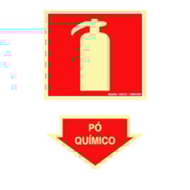 Placa "Extintor De Po Quimico" Fotoluminescente 15X28,4Cm Sinalize
