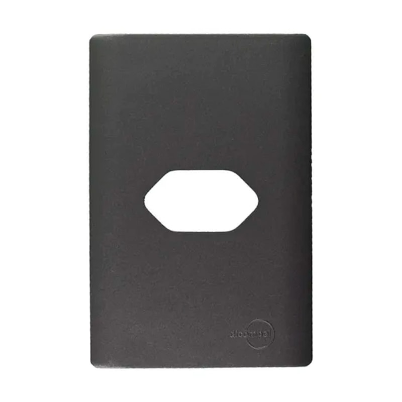Placa Novara 4X2 1 Tomada Com Suporte Grafite Dicompel