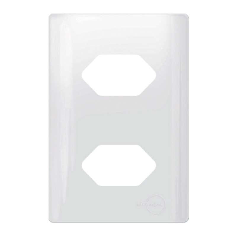 Placa Novara 4x2 2 Tomadas Com Suporte Branca Dicompel