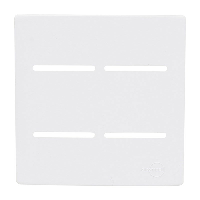 Placa Novara Branco 4x4 4 Interruptores Com Suporte Dicompel