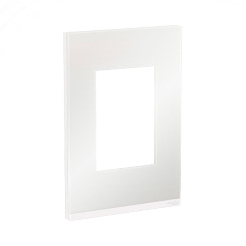 Placa Orion Class 4X2 03 Módulos Branco White Glass Vertical Schneider