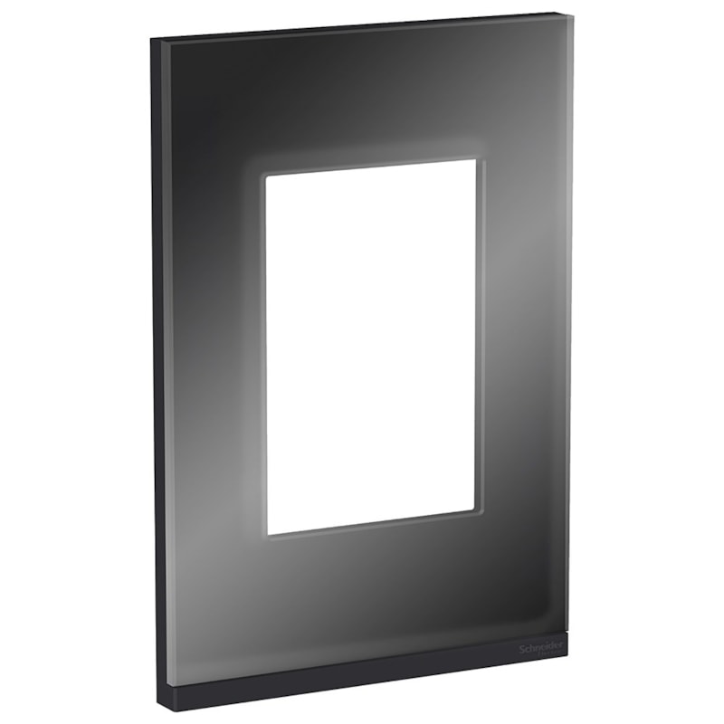 Placa Orion Class 4X2 03 Módulos Grafite Dark Glass Vertical Schneider