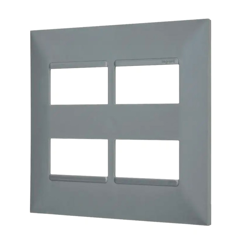 Placa Plus+ Cinza 4x4 4 Módulos Pial