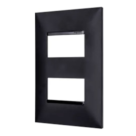 Placa Plus+ Preta 4x2 2 Módulos Pial
