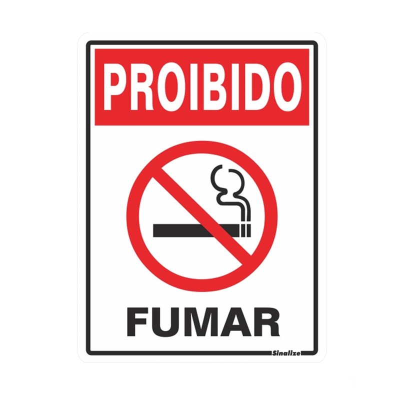 Placa Proibido Fumar Sinalize
