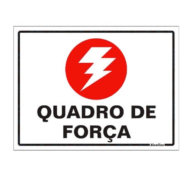 Placa "Quadro De Forca" 15X20Cm Sinalize
