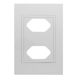 Placa Ravenna 4x2 2 Tomadas Com Suporte Branca Dicompel