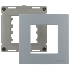 Placa Sleek Para Moveis 2 Modulos 80X80Mm Cinza Margirius