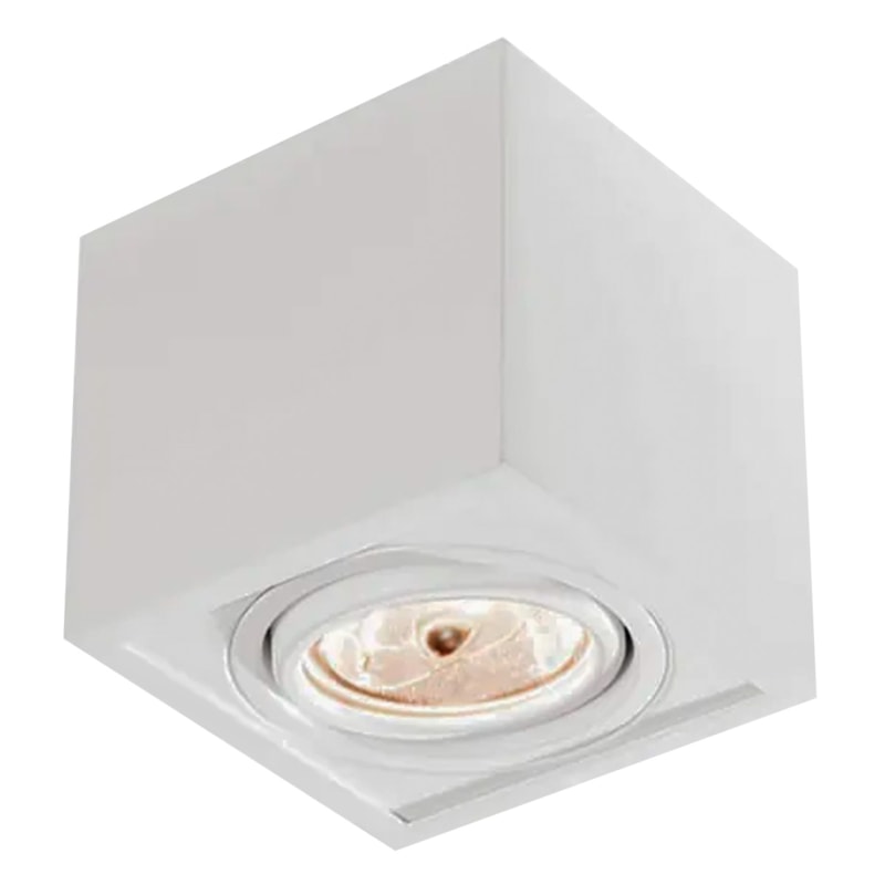 Plafon Box Grid Quadrado Branco 12Cm 1 Lampada par20 Usina