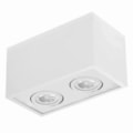 Plafon Box Grid Retangular Branco 13Cm 2 Lampadas mr11 Usina